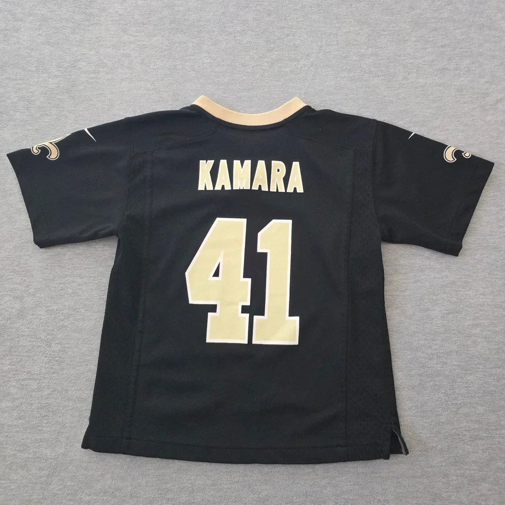 Nike New Orleans Saints Alvin Kamara 41 Jersey Kids Large 7 Black NFL On Field